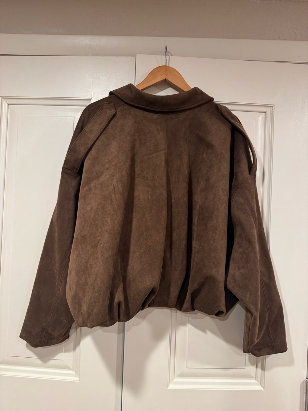 Zara Dark Brown Suede Effect Bomber Jacket - Picture 6 of 8
